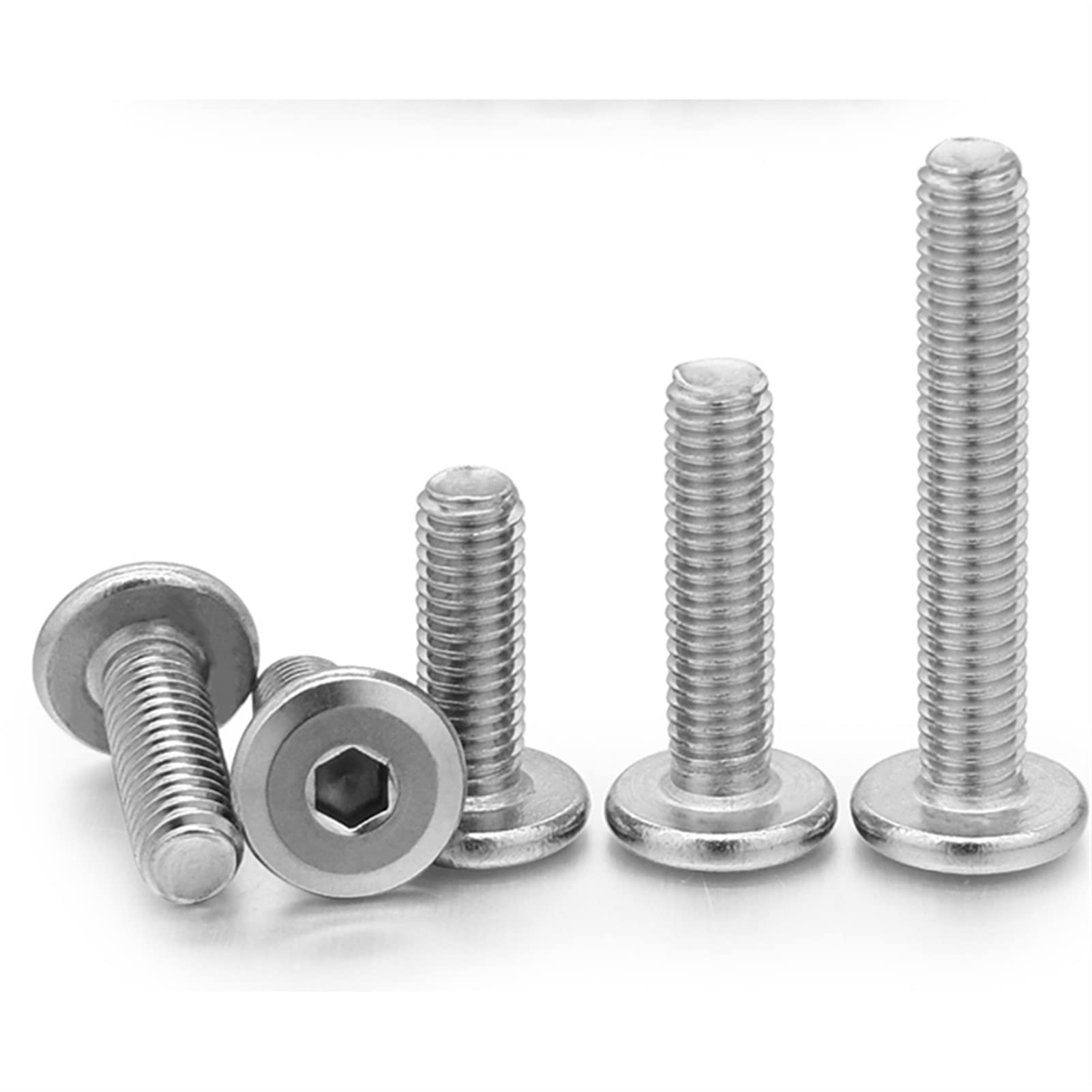 Viti di Ricambio per Fissaggio Hardware 10 pz/Lotto 304 in Acciaio Inox Grande Piatto Esagonale Esagono Incassato Vite A Brugola M3 M4 M5 M6 M8 Mobili Connettore A Vite Bullone Comune