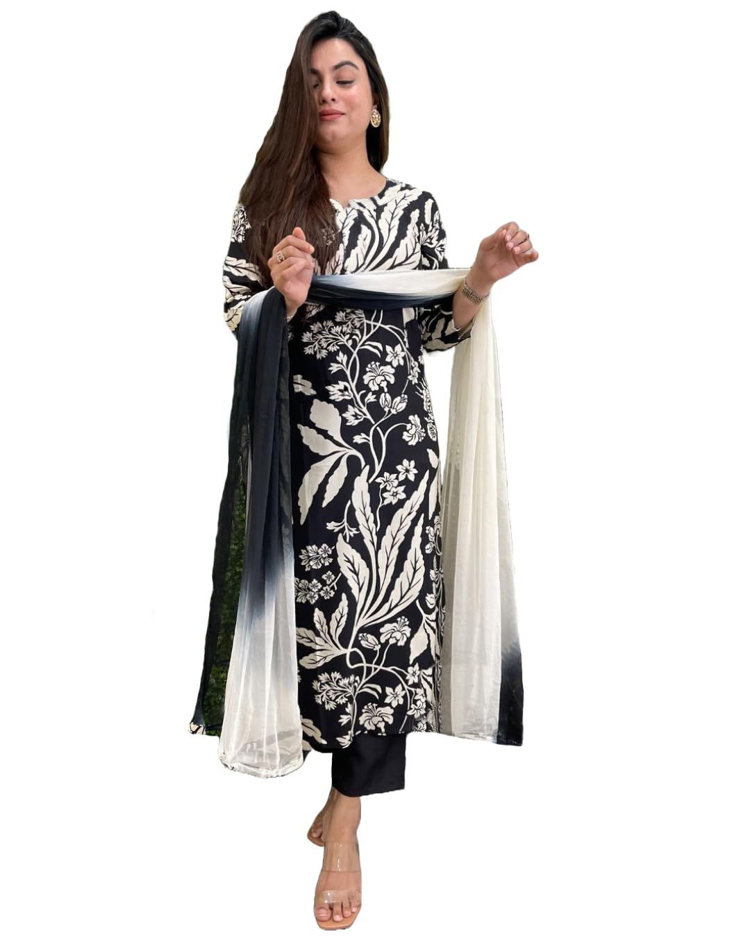 anni designer Women's Cotton Blend Printed Straight Kurta with Pant & Dupatta-picture-30