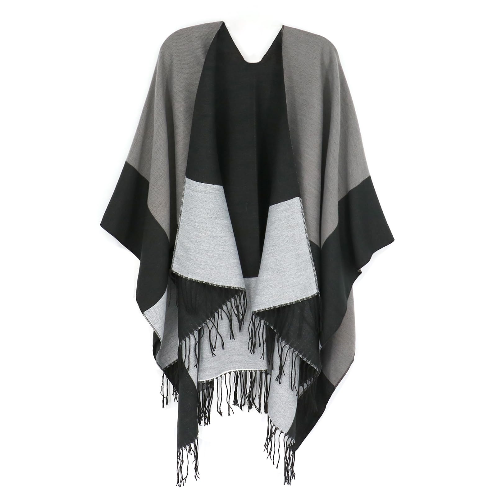 Poncho Shawl Wraps for Women, Women's Soft Warm Ponchos Sweaters Open Front Travel Poncho Cape for fall winter Spring