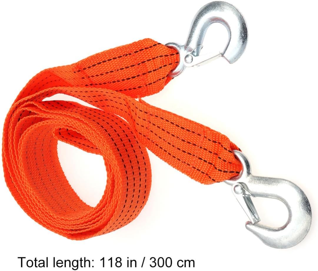 Synthetic Winch Rope for Emergency Outdoor Towing, Nylon Orange