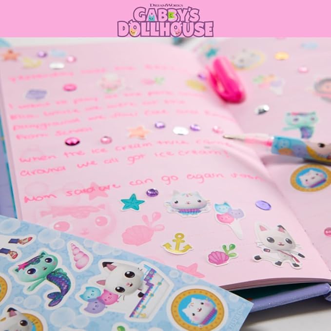 Set de Diario Gabby's Dollhouse con Stickers y Gemas miniatura 9