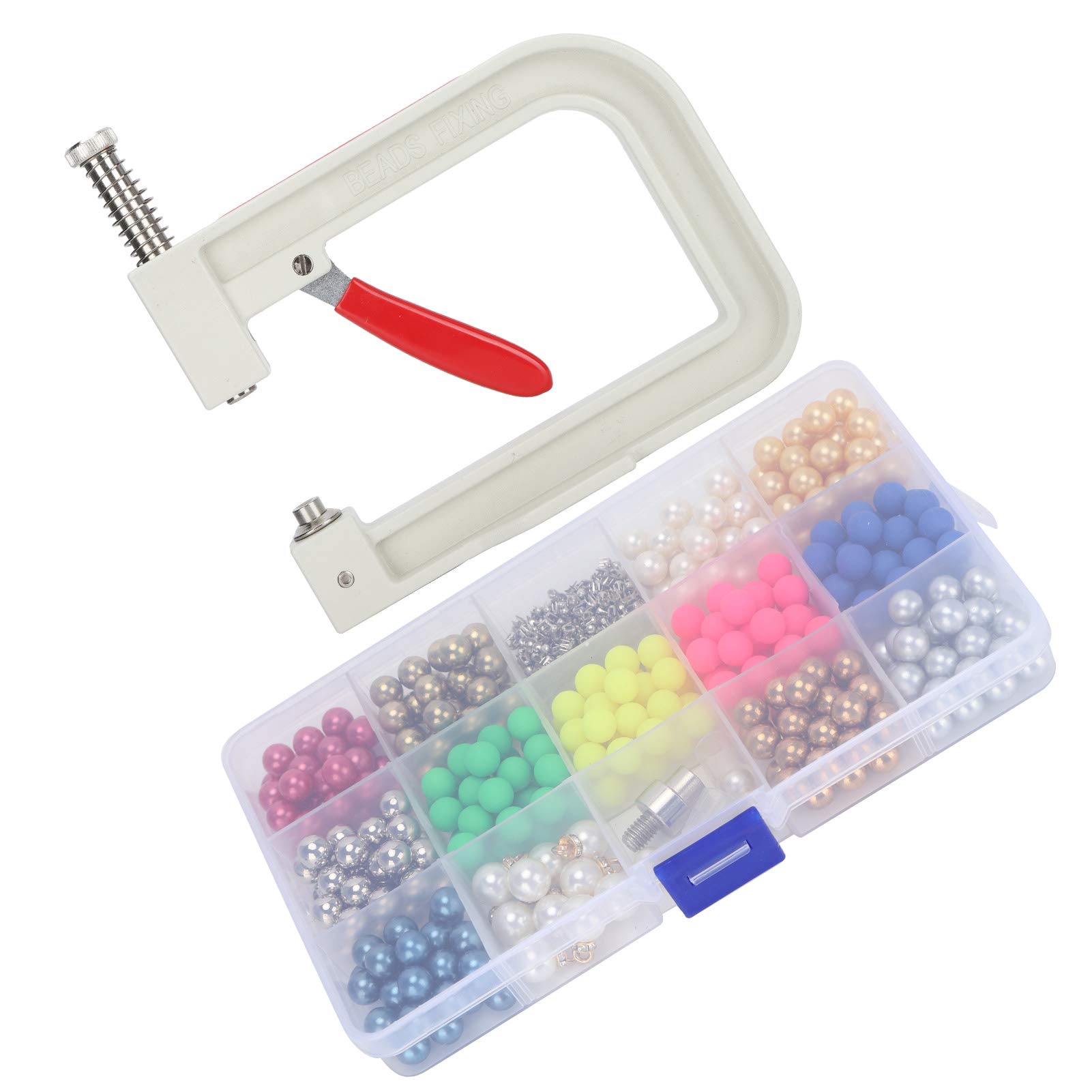 Koralik DIY Kolorowy nieporowaty Perłowy Zestaw dekoracji odzieży do bagażu z prasą ręczną KQ 012 do torebek Ubrania Buty Szale Biżuteria Wyroby skórzane Plastik 8mm 360 sztuk