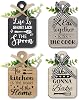 PH PandaHall 4pcs Kitchen Wooden Hanging Signs, Wall Decor Wood Sign Kitchen Wall Decor Hanging Plaques Farmhouse Eat Sign Wood Bar Sign for Home Kitchen Dining Living Room Bar Cafe Art Decor