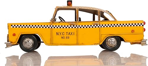 Old Modern Handicrafts Modelos clásicos de taxi hechos a mano de la ciudad de Nueva York, un modelo perfecto para decoración del hogar y la oficina,