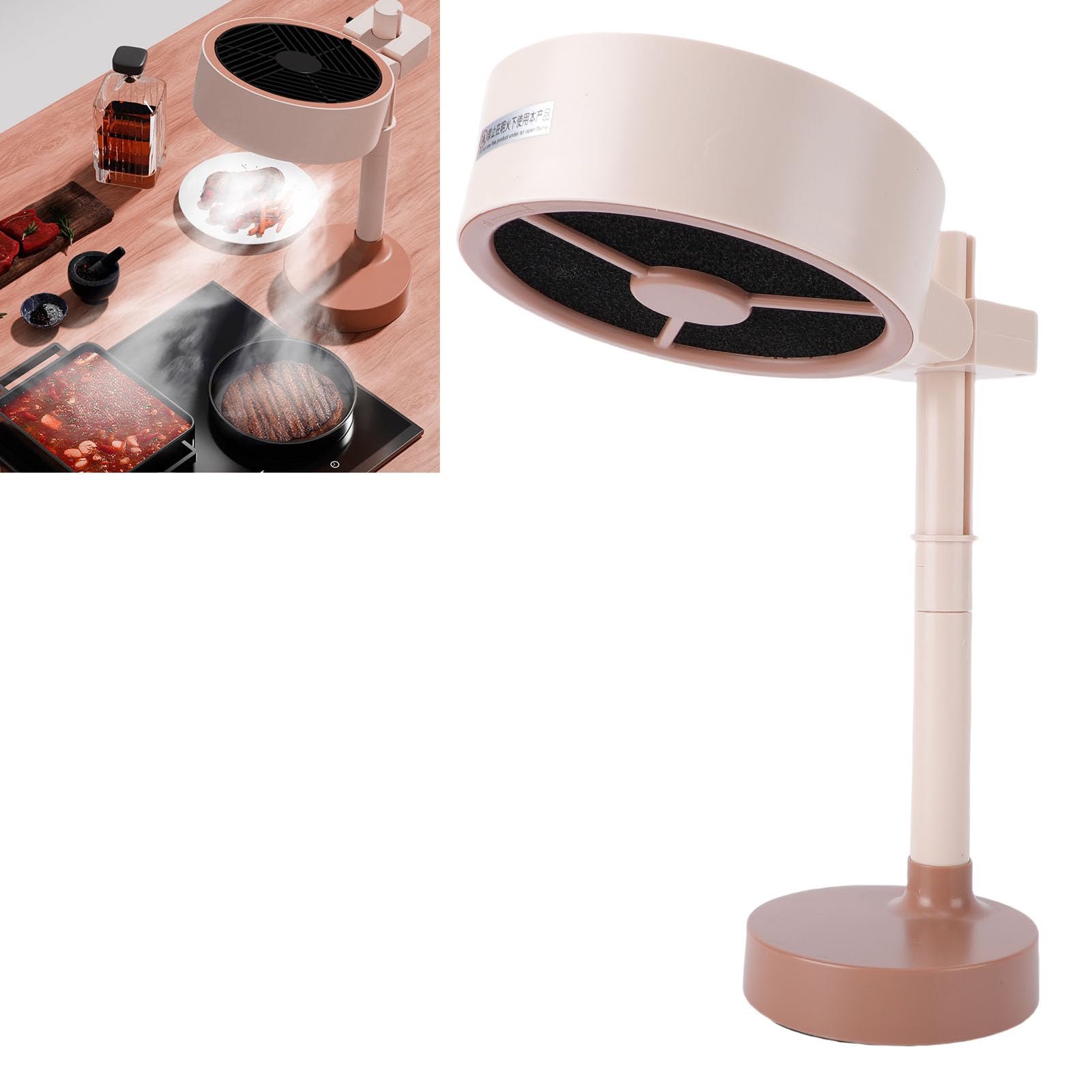 Fockety Cappe da da tavolo, aspiratore portatile da 800 ml, aspiratore per fumo con filtro, potente aspirazione, USB, piccola cappa da elettrica da banco per dormitorio