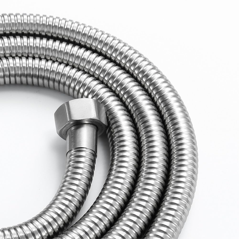 Manguera de ducha flexible de acero inoxidable de 1,5 m con tubo de ducha de repuesto universal antitorsión G1/2 pulgadas, a prueba de fugas y fácil de instalar