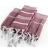 Cacala 2 Pieces Pestemal Turkish Towel Set - 1 Bath Towel 37"x70" + 1 Hand Towel 23"x36" 100% Cot...