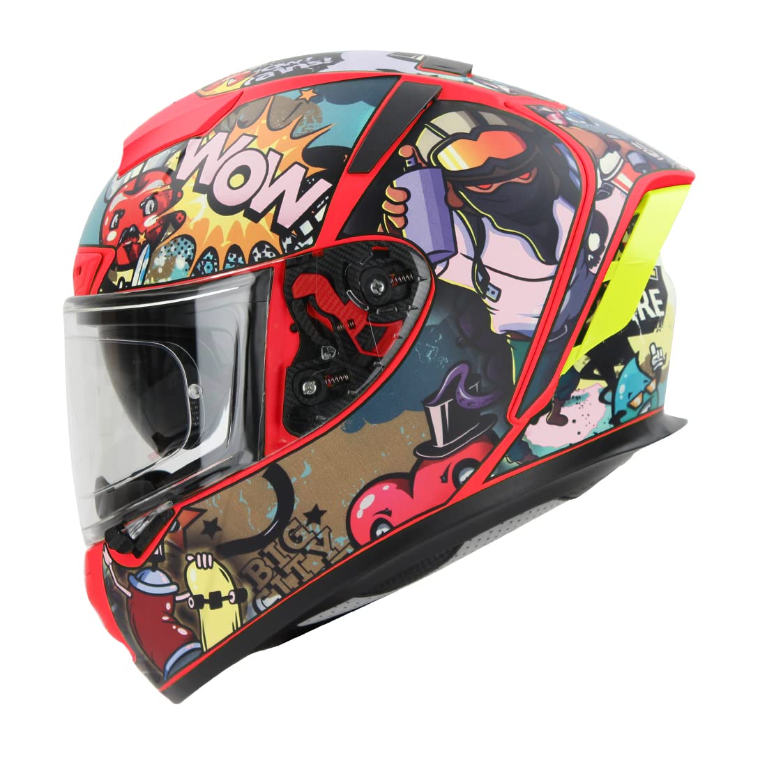 Ignyte IGN-4 Subway Surfer ISI/DOT Certified Double Visor Full Face Graphic Helmet with Outer Anti-Fog Clear Visor and Inner Smoke Sun Shield