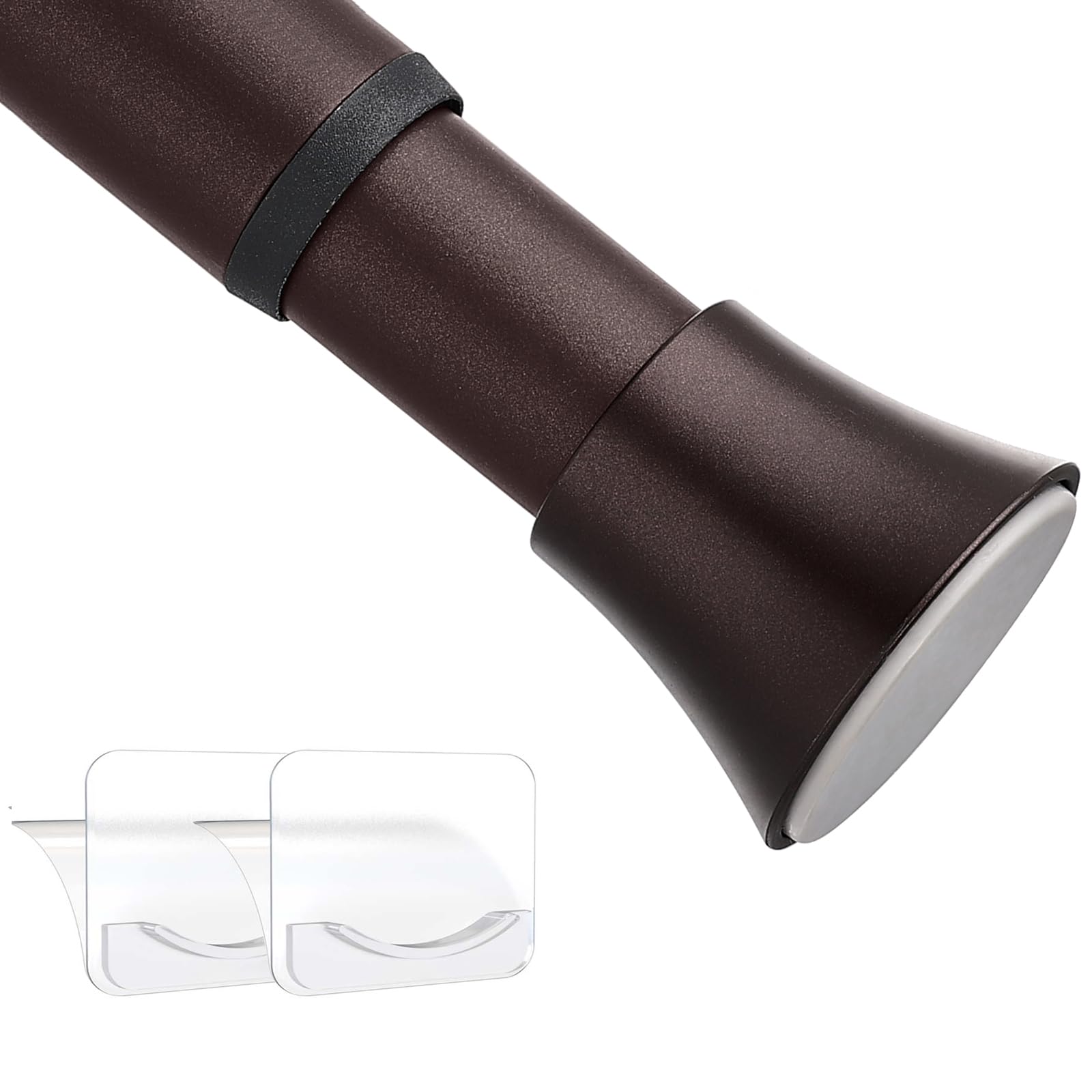 EBOATOP Tension Curtain Rod - Bronze Shower Curtain Rod - Adjustable 32 to 72 inch Spring Tension Shower Rod No Drilling Non Slip, Matte Bronze