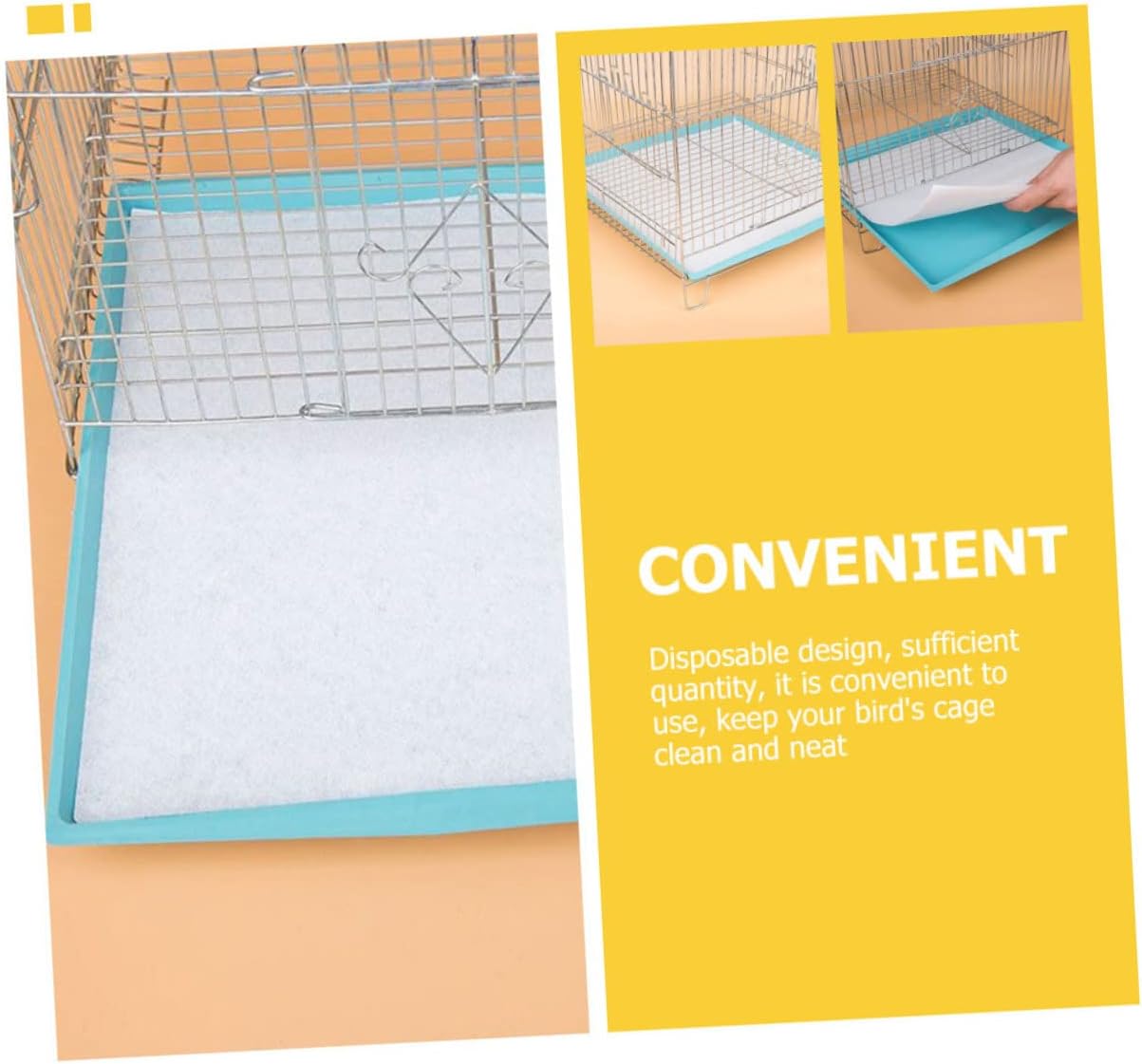 SUPVOX 300Pcs Bird Cage Pads Thick Paper Liners for Indoor Bird Cages Birdcage Paper Mats Efficient Water Absorption Clean Environment for Parrots