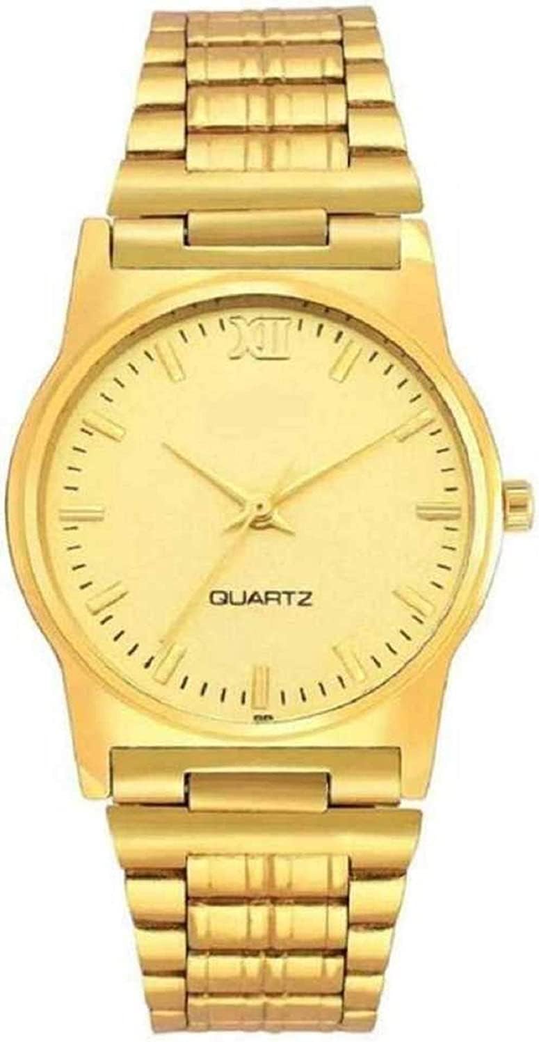 SBA PRIMEAnalogue Round Golden Colour Watch for Men & Women