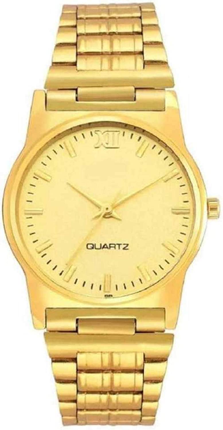 SBA PRIMEAnalogue Round Golden Colour Watch for Men & Women