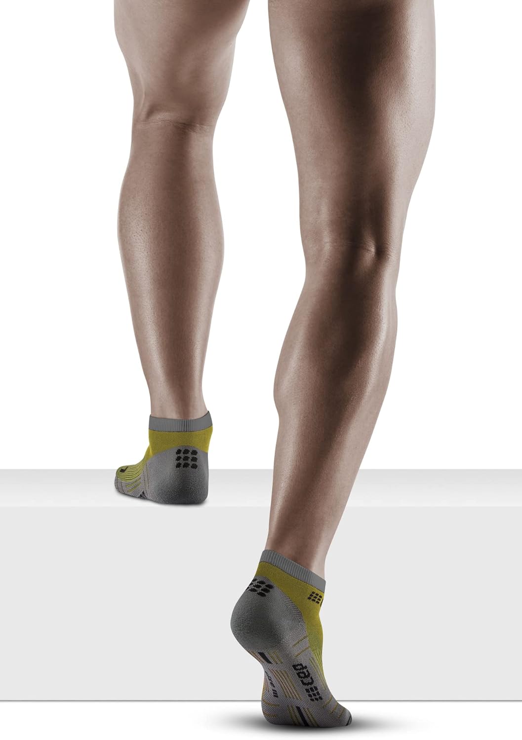 CEP Light Merino Wool Hiking Low-Cut Compression Socks, Olive/Grey, Men, IV (LG)