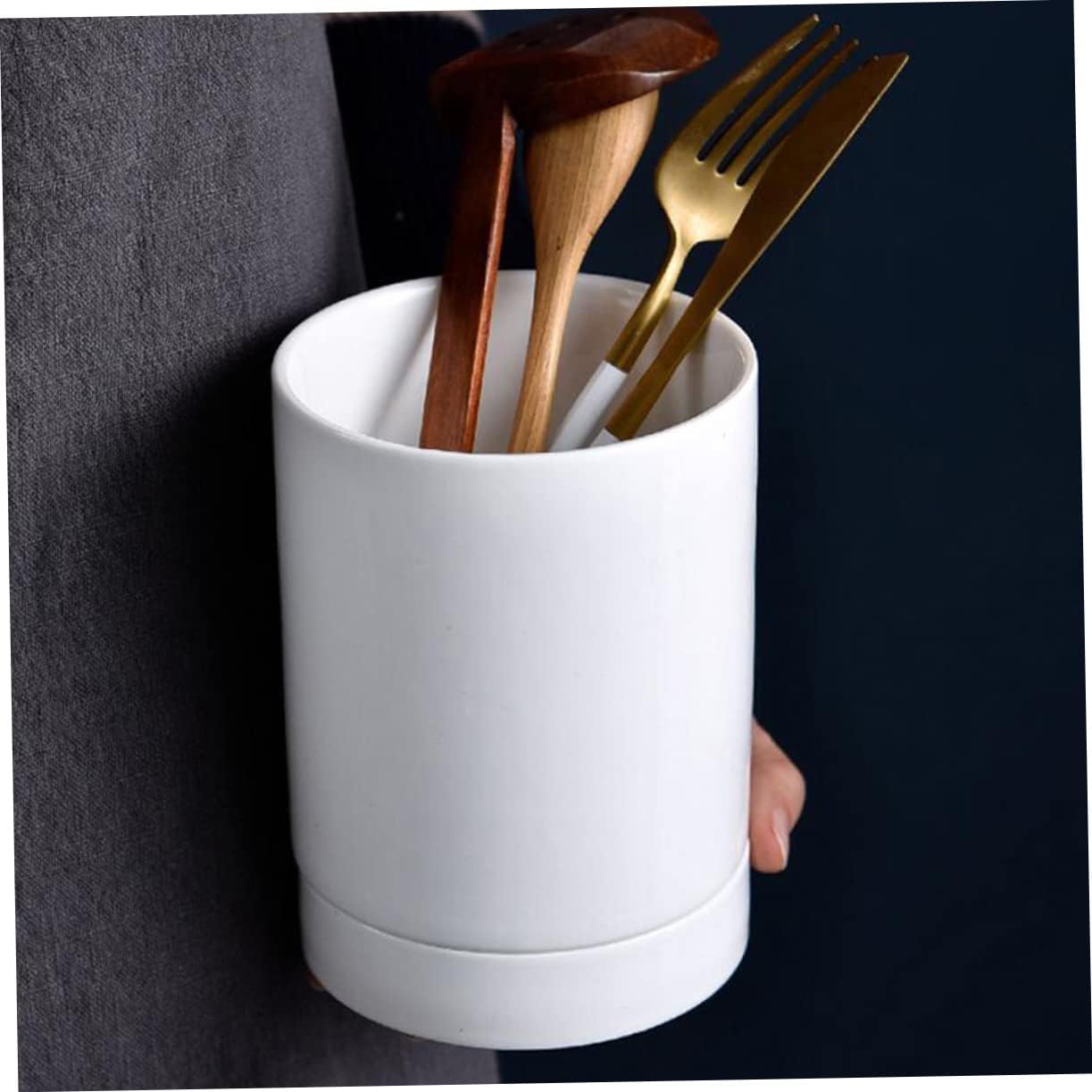 1Pc White Ceramic Chopstick Holder Multipurpose Utensil for Kitchen Hotel Restaurant Compact and Lightweight Design Material