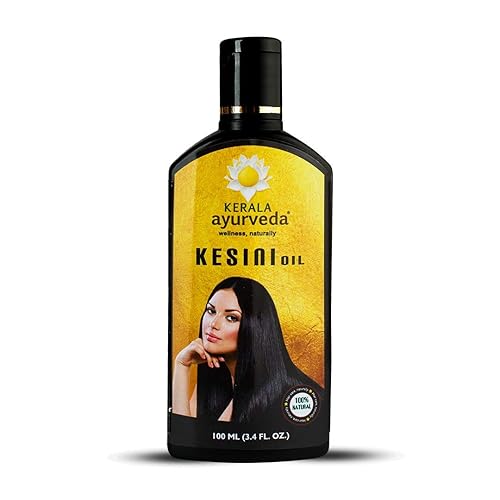 Kerala Ayurveda Kesini - Aceite para el cabello (3.38 onzas líquidas), mezcla de hierbas con bacopa, hibisco, amla, índigo, ricino y aceite de coco,