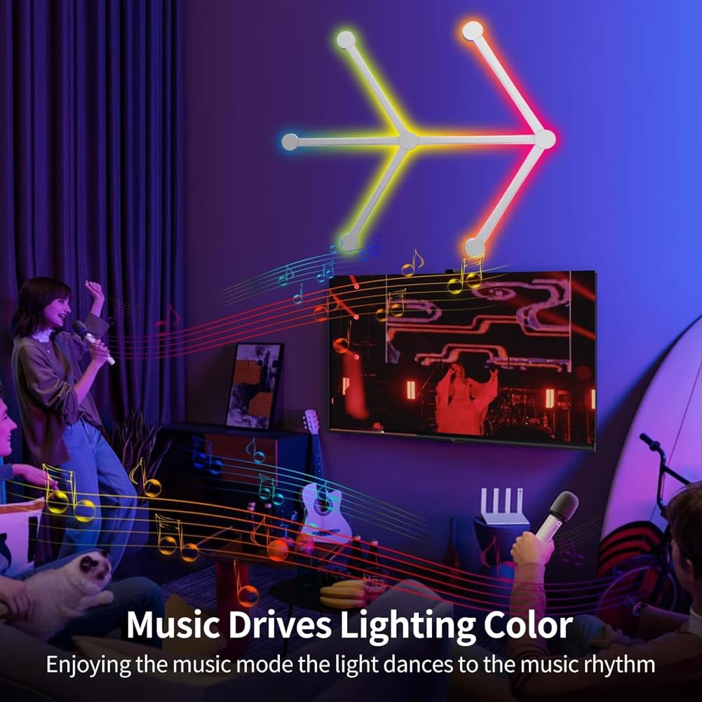 Luce da Parete Intelligente USB RGB LED Barre Luminose 16 Milioni di Colori Dimmerabili Sincronizzazione Musicale Barre Luminose DIY per La Casa