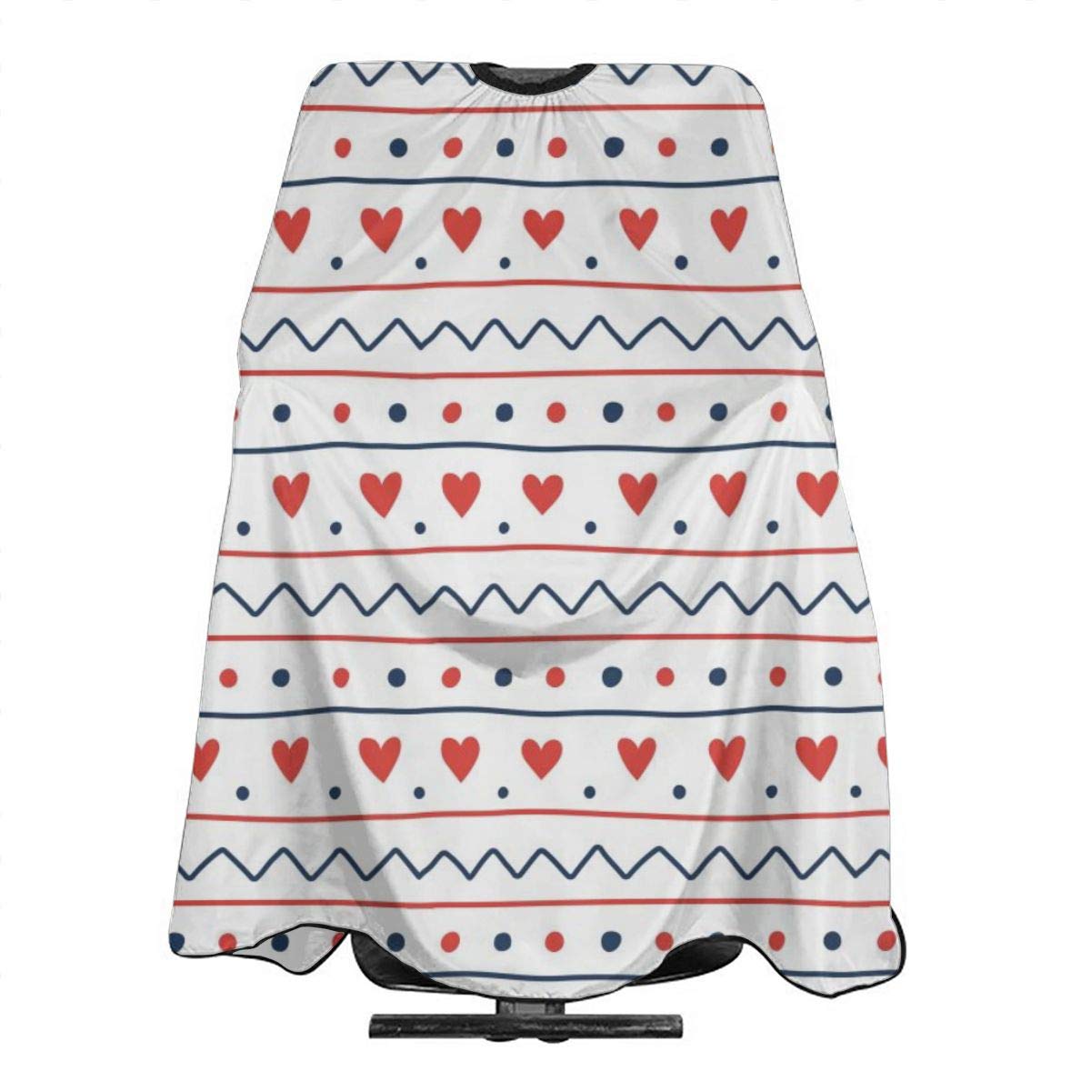 Professional Salon Cape Red Love Heart Stripes Hair Stylist Barber Capes Clients Hair Cutting Cape Waterproof Polyester Haircut Apron Shawl for Women Men Adult