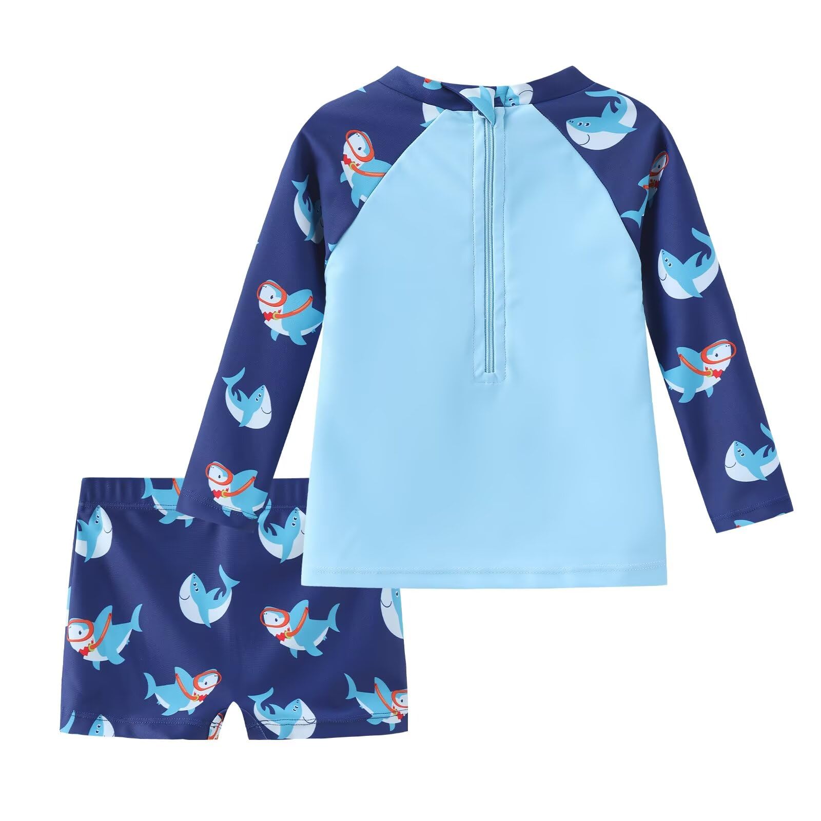 UV Shirt Kinder Baby Jungen Badeshirt Zweiteilig Langarm Schwimmshirt Kinder Badeshorts Jungen Badeset Schnelltrocknende Badeanzug Set 62 110/6 Monate-5 Jahre