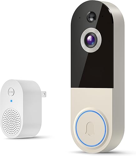 Cámara de timbre de video WiFi con detección humana, funciona con pilas, visión nocturna, conversación bidireccional, WiFi 2.4G, almacenamiento en