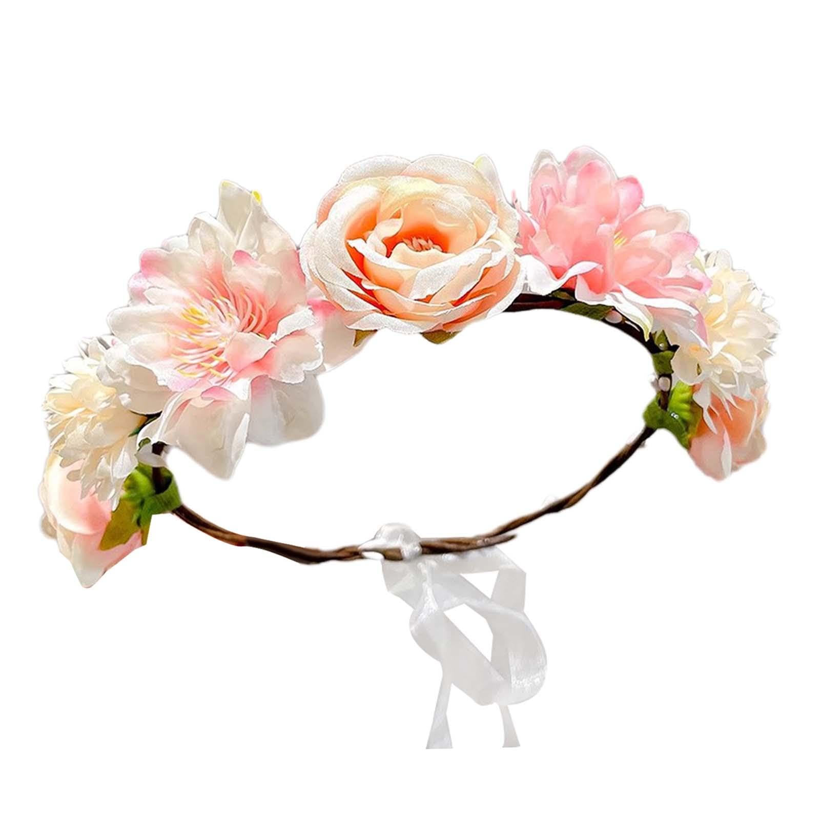 nivaa Flower Headband Hairband Floral Headband for Women for Beach Holiday Wedding Style B-picture-17
