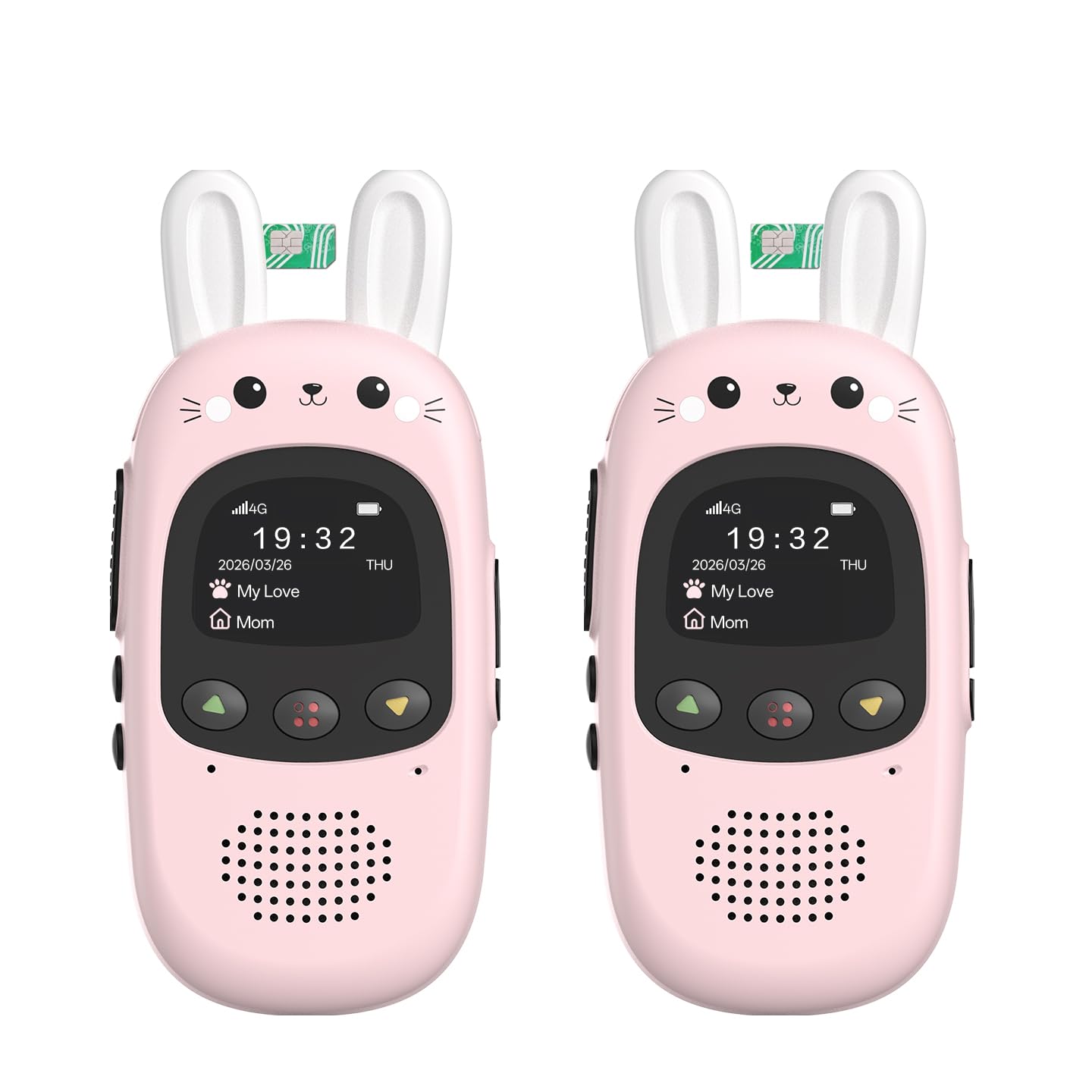 CBCBTWO GM-168 Rabbit 4G LTE Cellular Walkie Talkie with SIM Card (2 Pack)