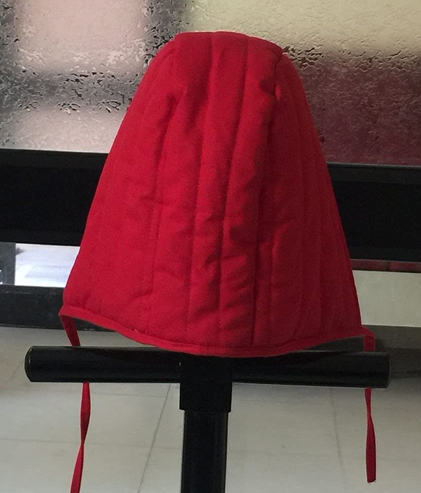 Medieval Renaissance Cotton Padded Coif Arming Cap Red