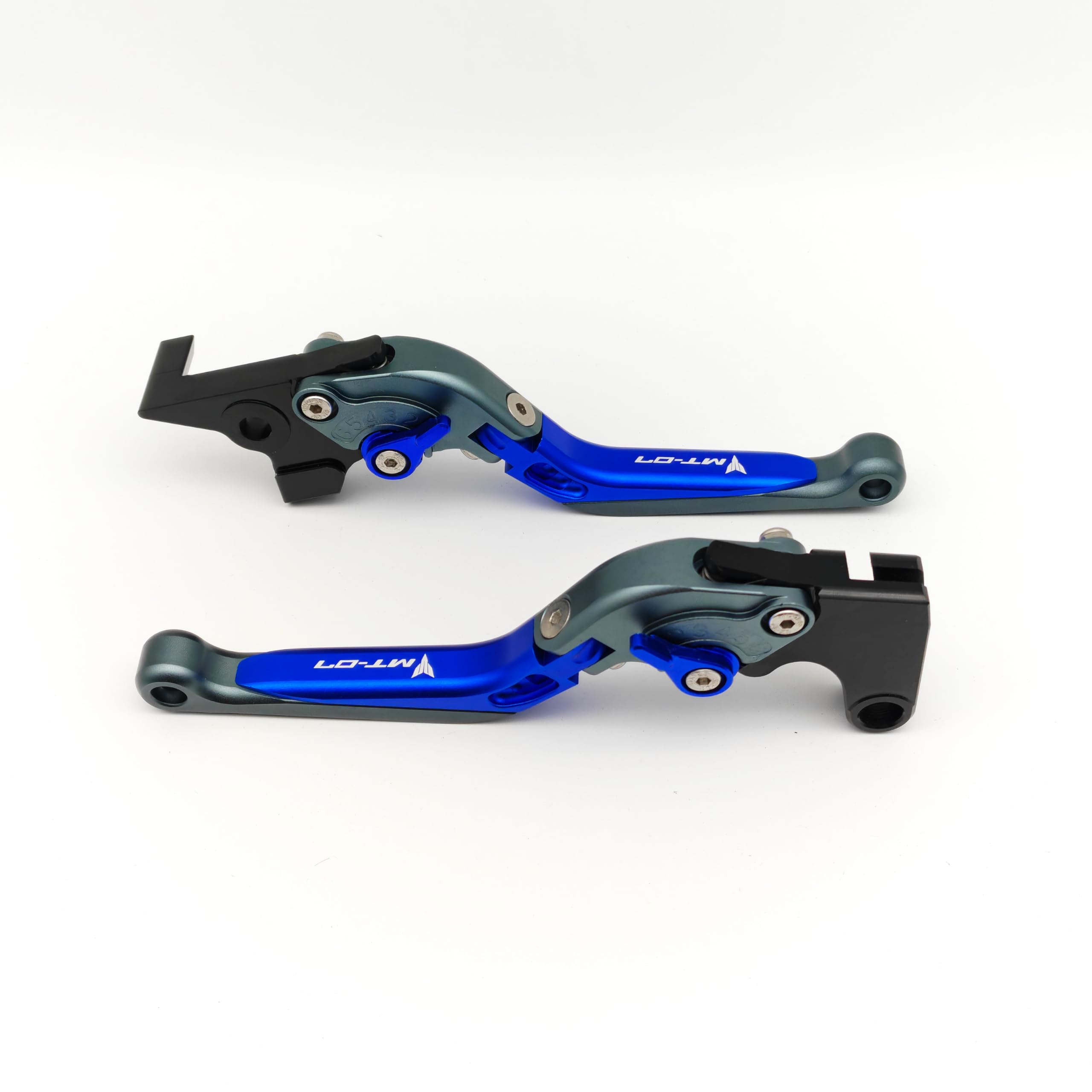 Replacement for Yamaha MT-07 FZ-07 MT 07 FZ07 MT07 FZ 07 2014-2023 Motorcycle CNC Adjustable Folding Extendable Brake Clutch Levers Handle (Grey Blue Grey `Blue)