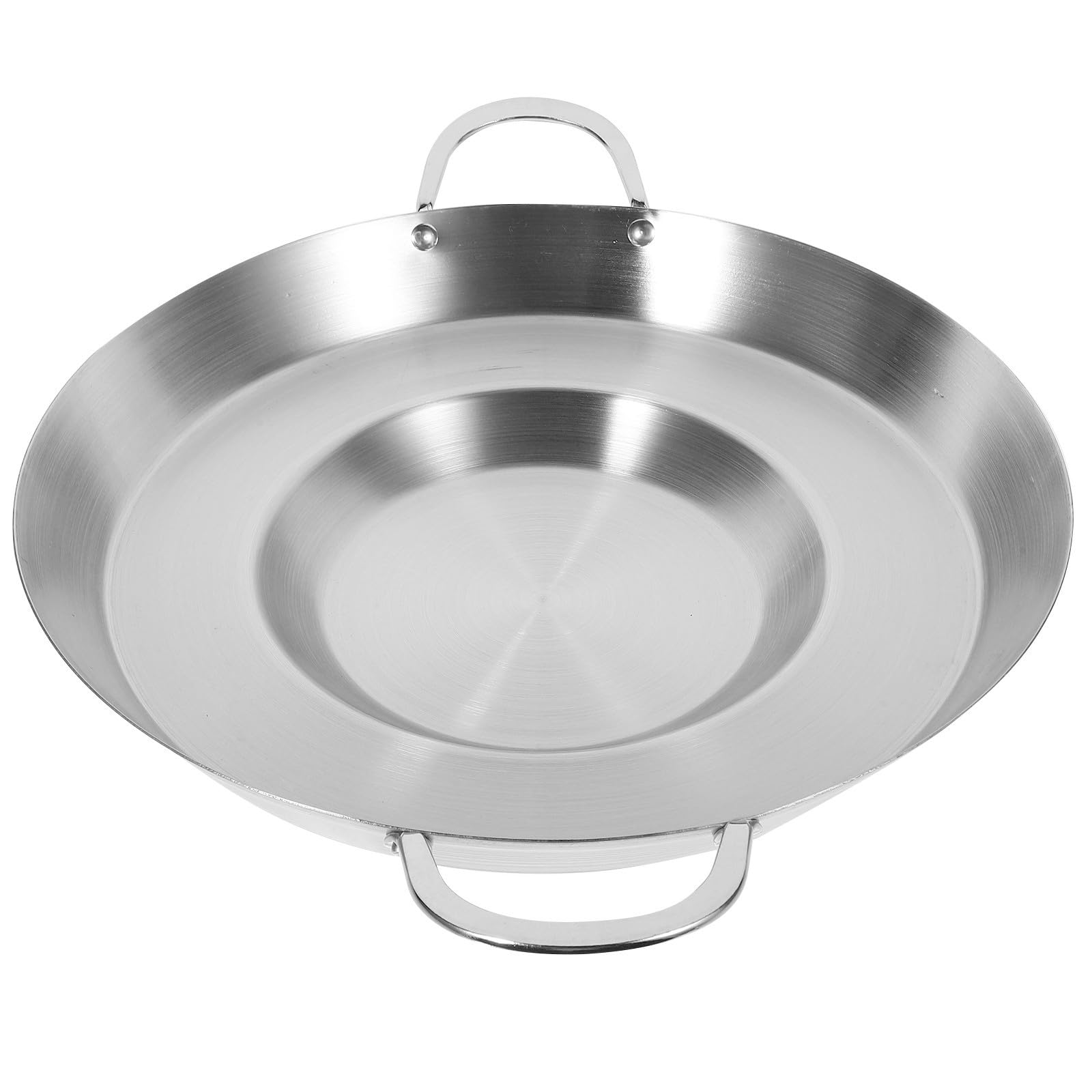 Artibetter Poêle en Acier Inoxydable Argentée Épaisse, Adaptée la Cuisson Barbecue en Extérieur, Ustensile Cuisine Inox Professionnel Polyvalent
