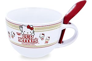 Hello Kitty Original More Than Soup Boxed Ceramic Soup Mug with Spoon, 24 Ounces