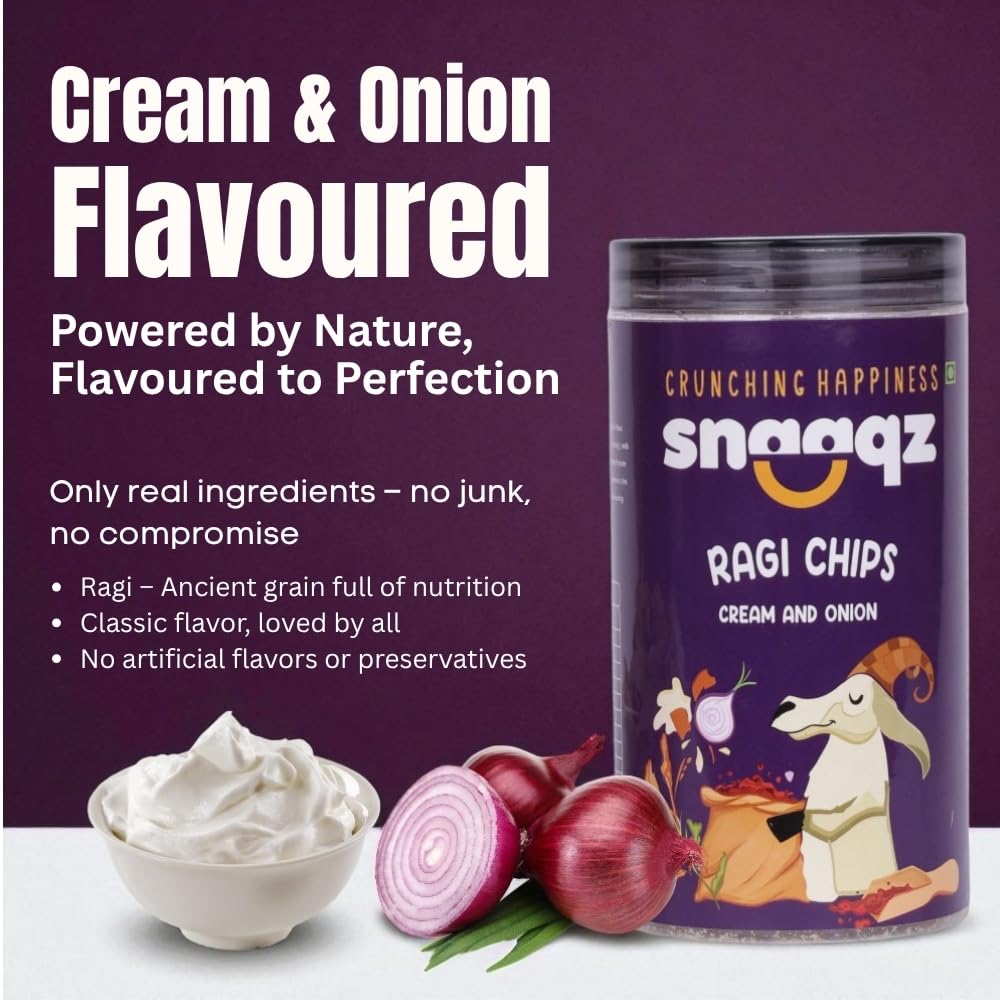Snaaqz Supergrain Chips Combo 600g | Beetroot Masala, Peri Peri Oat, Ragi Cream & Onion & Ragi Masala | Pack of 4 | High Protein | Baked & Crunchy | Vegan | Low-Calorie | Healthy Snacks for Adults & Kids 2