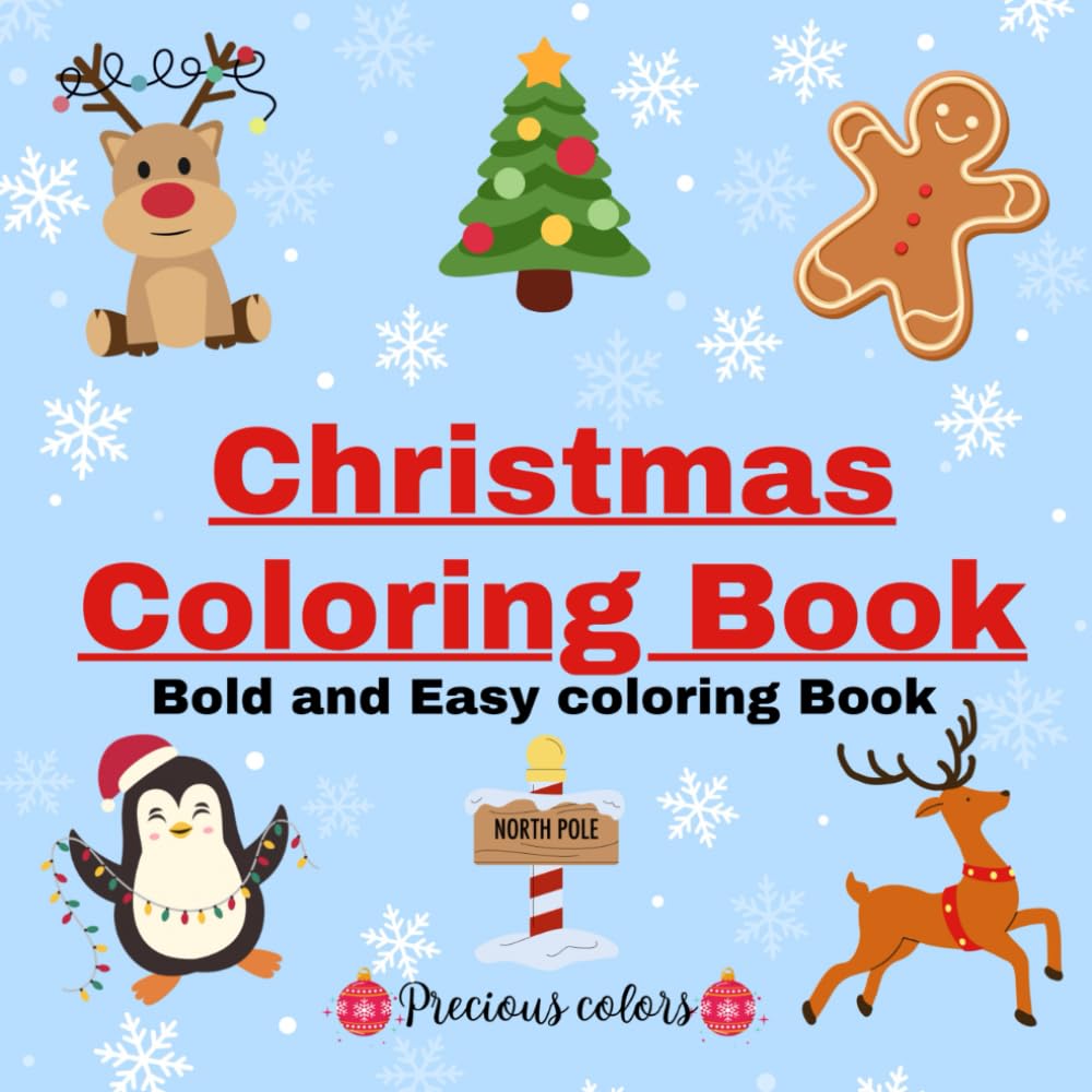 Christmas Coloring Book: Bold and easy