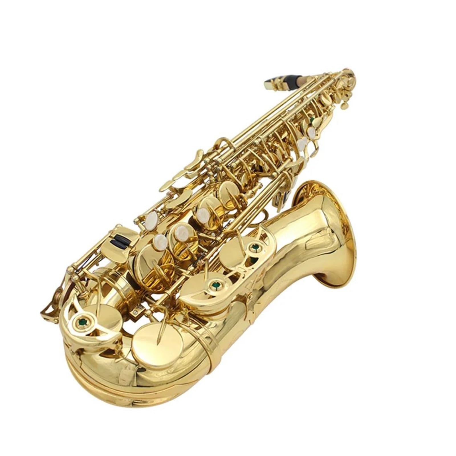 Saksofon Altowy Eb Z Mosiądzu, Lakierowany Na Złoto E, Płaski Saksofon Drewniany Z Akcesoriami Do Paska profesjonalny Saksofon (Color : Golden Sax)