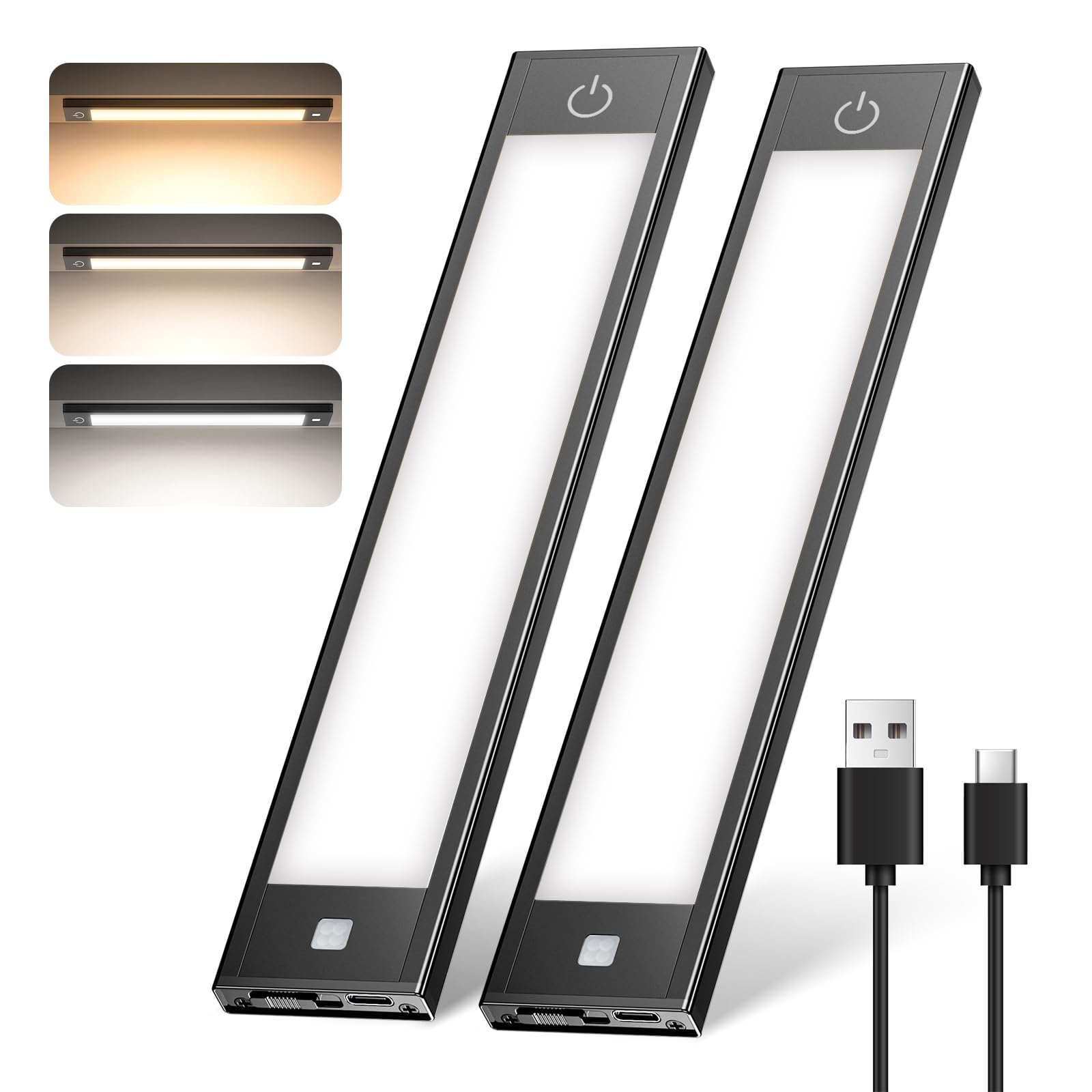 VST 2 Pack Wireless Rechargeable Cabinet Lights Motion Sensor | 3