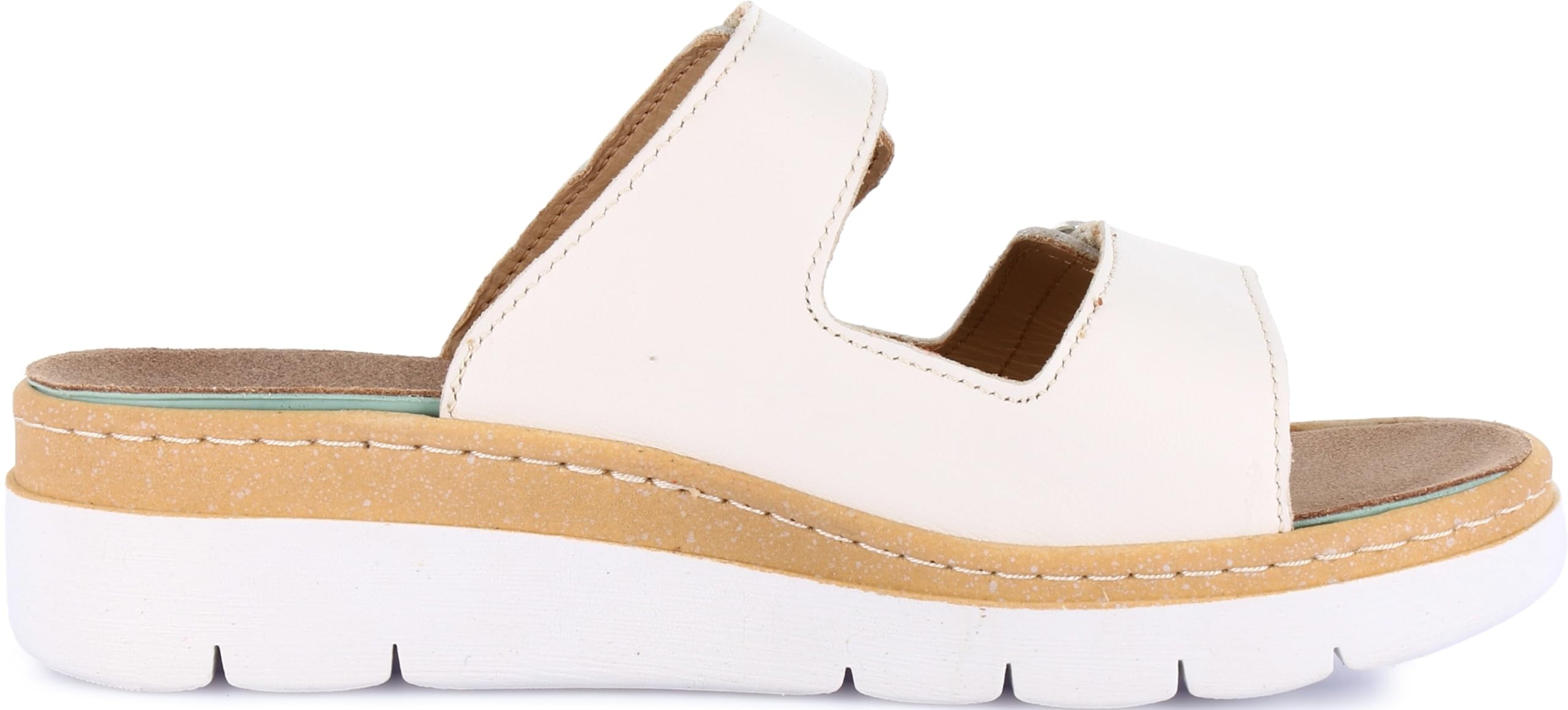 GRÜNLAND Moll - Sandalo Comfort Donna, Vera Pelle, Doppia Fibbia Regolabile, Chiusura a Strappo, Plantare Estraibile Dry-Soft in Lattice e Pelle, Suola Conforma, Tacco 4,5 Cm