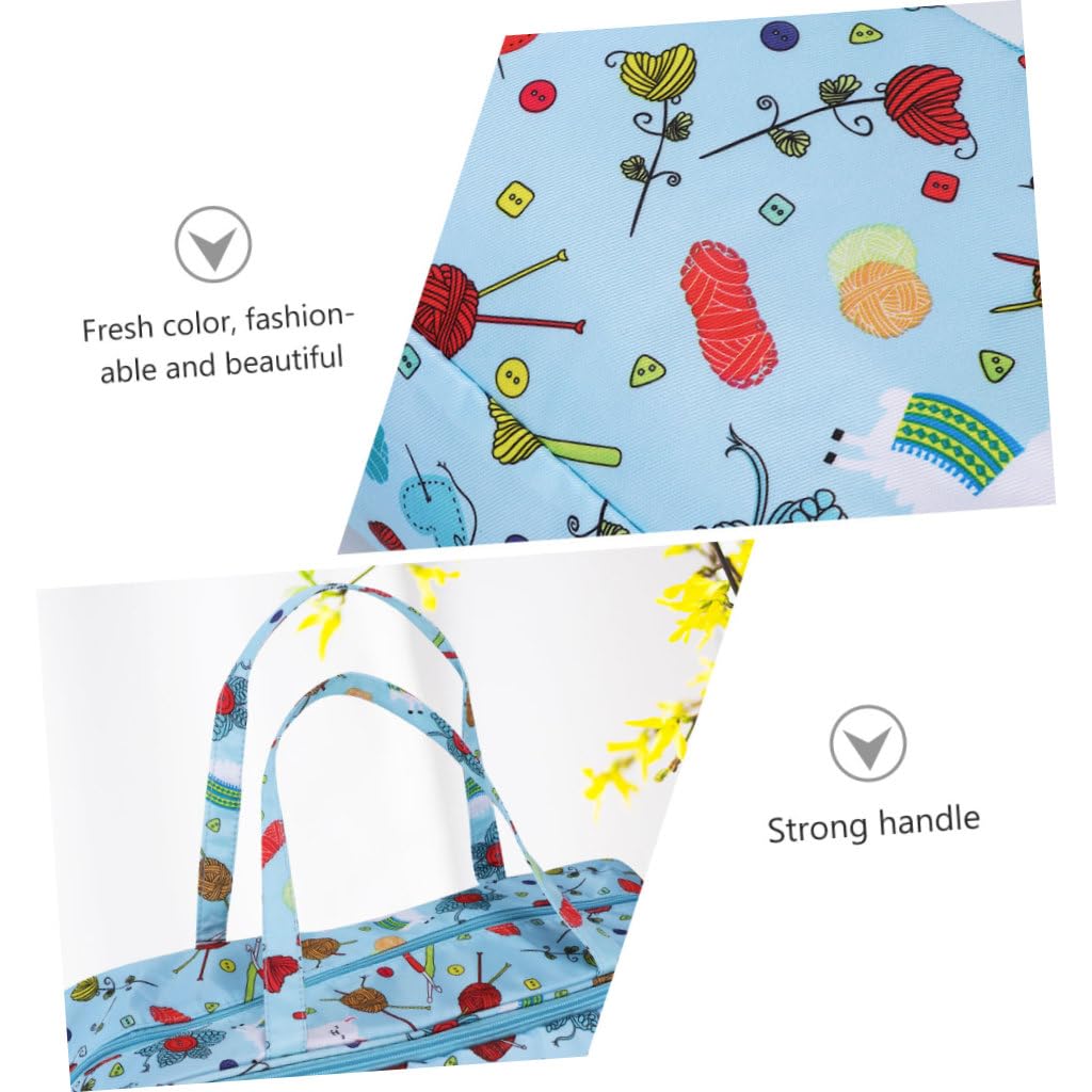SHINEOFI Borsa Porta Gomitoli Grande Capacità Oxford Resistente ai Graffi Manico, Multi-scomparti e Tasche, per Organizzare Accessori per Uncinetto a Casa