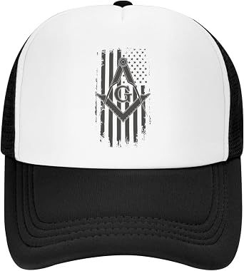 Mens Masonic America Flag Square and Compass freem Gifts Baseball Hats for Unisex Fashion Ball Caps Snapback Caps Black