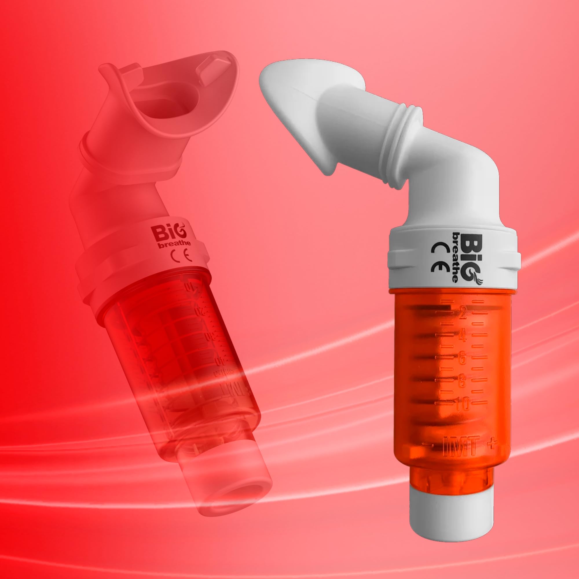 IMT Exerciseur pulmonaire à résistance élevée (Rouge) Big Breathe, améliore votre capacité pulmonaire, idéal pour les sportifs et les personnes souffrant de problèmes respiratoires, facile à utiliser,