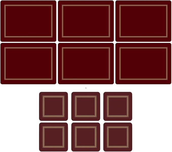Pimpernel Classic Burgundy, 6 Placemats + 6 Coasters Amazon.co.uk