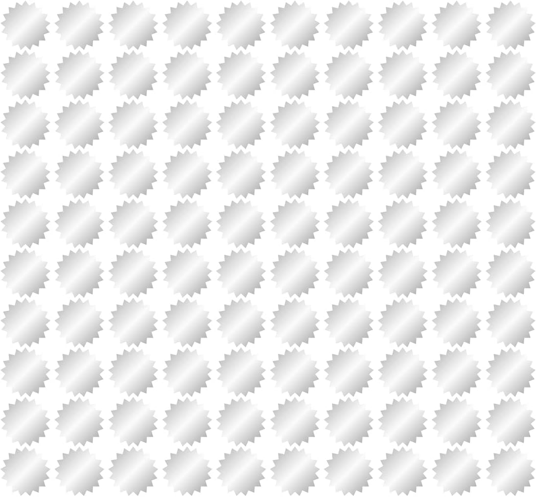 JAM PAPER Circle Label Wafer Seals with Serrated Edges - 3/4 Inch Diameter - Silver - 100 Round Labels/Pack