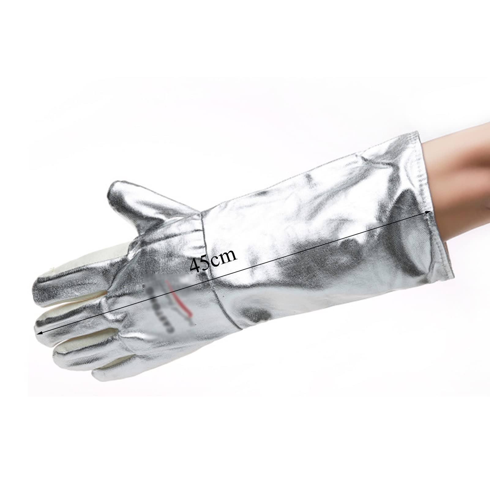 PIWINE Gartenhandschuhe, schnittfeste Handschuhe, feuerfeste Handschuhe, 45 cm, aluminisierte Schweißhandschuhe, Grill- und Kaminhandschuhe, hochtemperaturbeständige Handschuhe