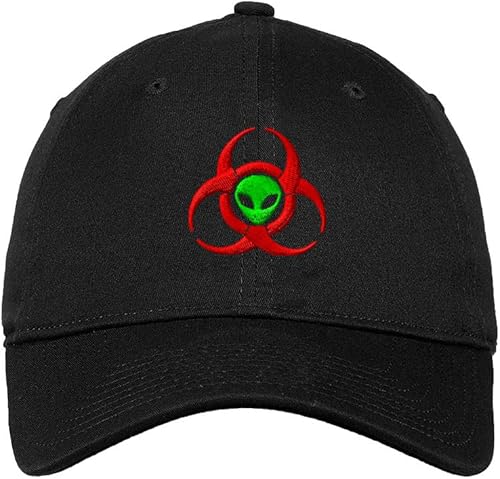 Speedy Pros Gorra de béisbol suave con símbolos de bordado de riesgo biológico de alienígena, de sarga de algodón, para hombre y mujer