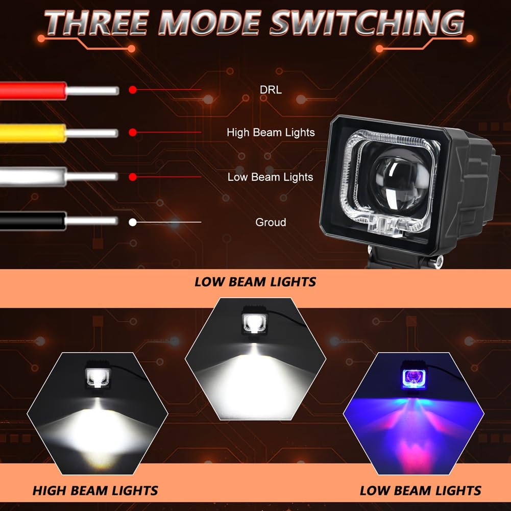 3-calowe światła LED Pod Off Road Jazdy Światła Przeciwmgielne Kwadratowe LED Światło robocze dla ciężarówki SUV ATV UTV 2 Sztuk