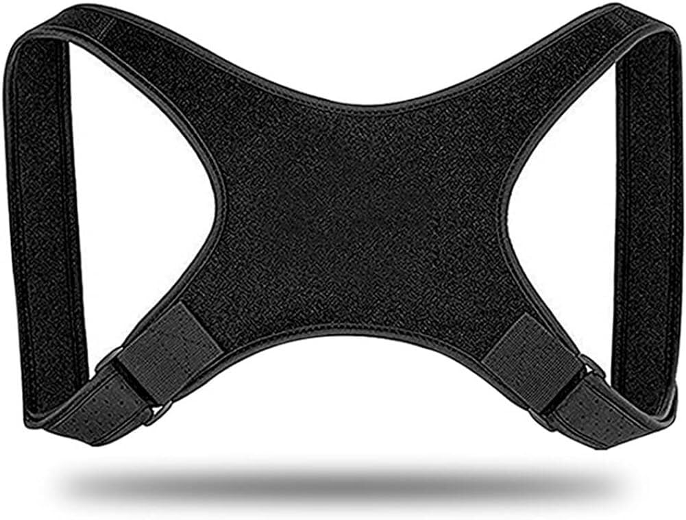 Corrector Back Shoulder Support,Adjustable Sports Support Trainer Spine Brace Neck Upper,Black-One size,Black-One size