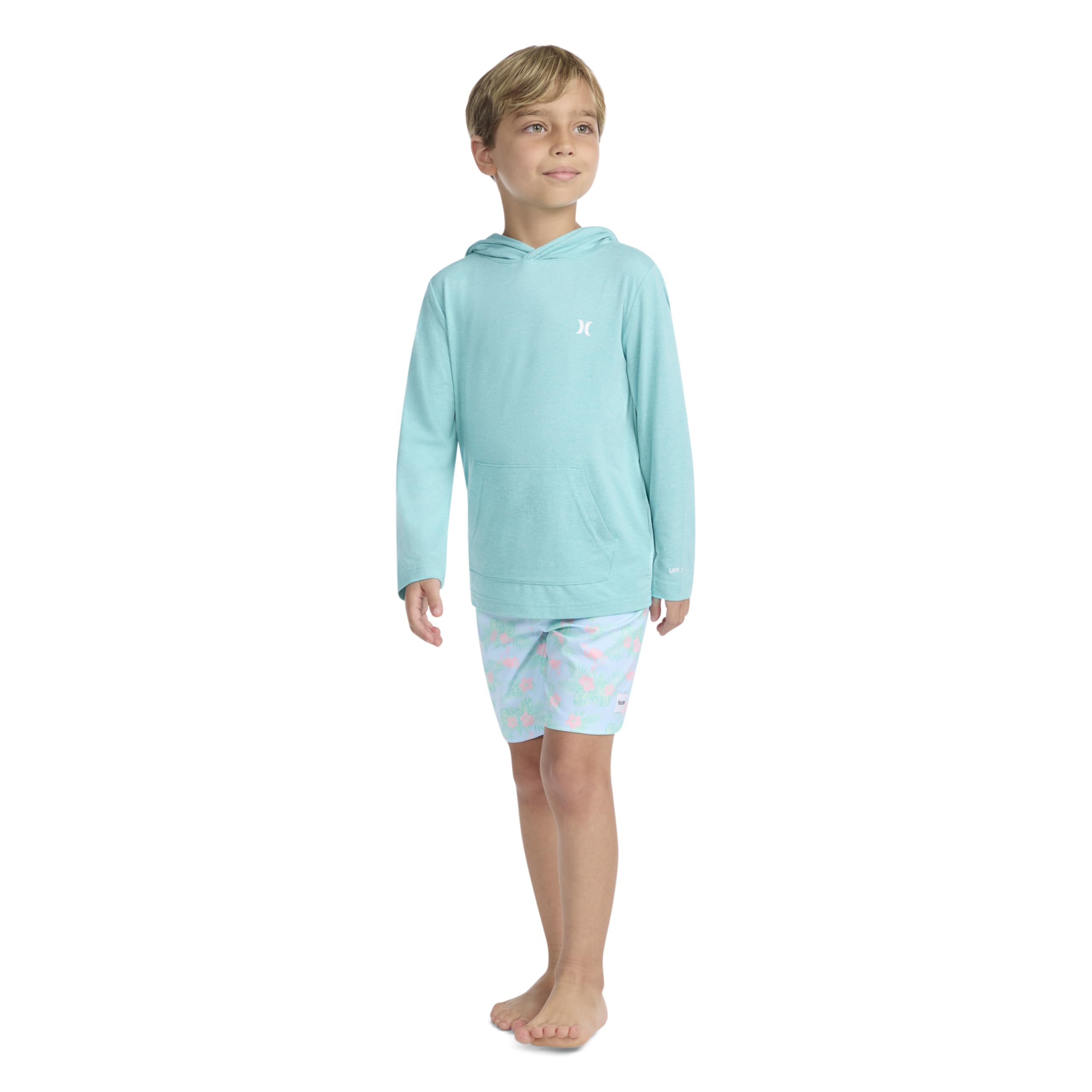 Hurley Camicia da Bagno a Maniche Lunghe con Cappuccio UPF 50+ Rash Guard