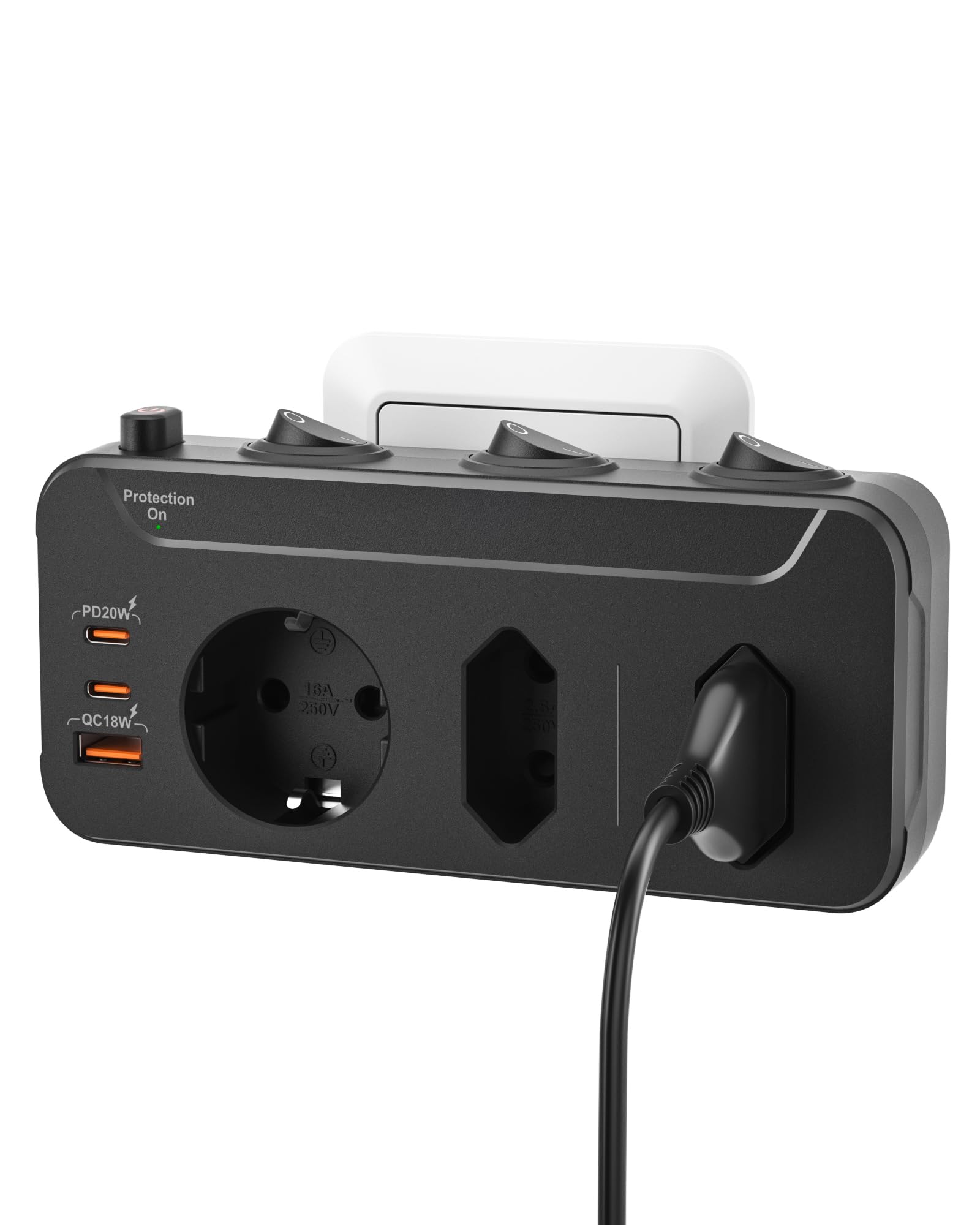 Steckdose mit USB, Steckdosenadapter mit PD20W und QC18W für Büro, Zuhause