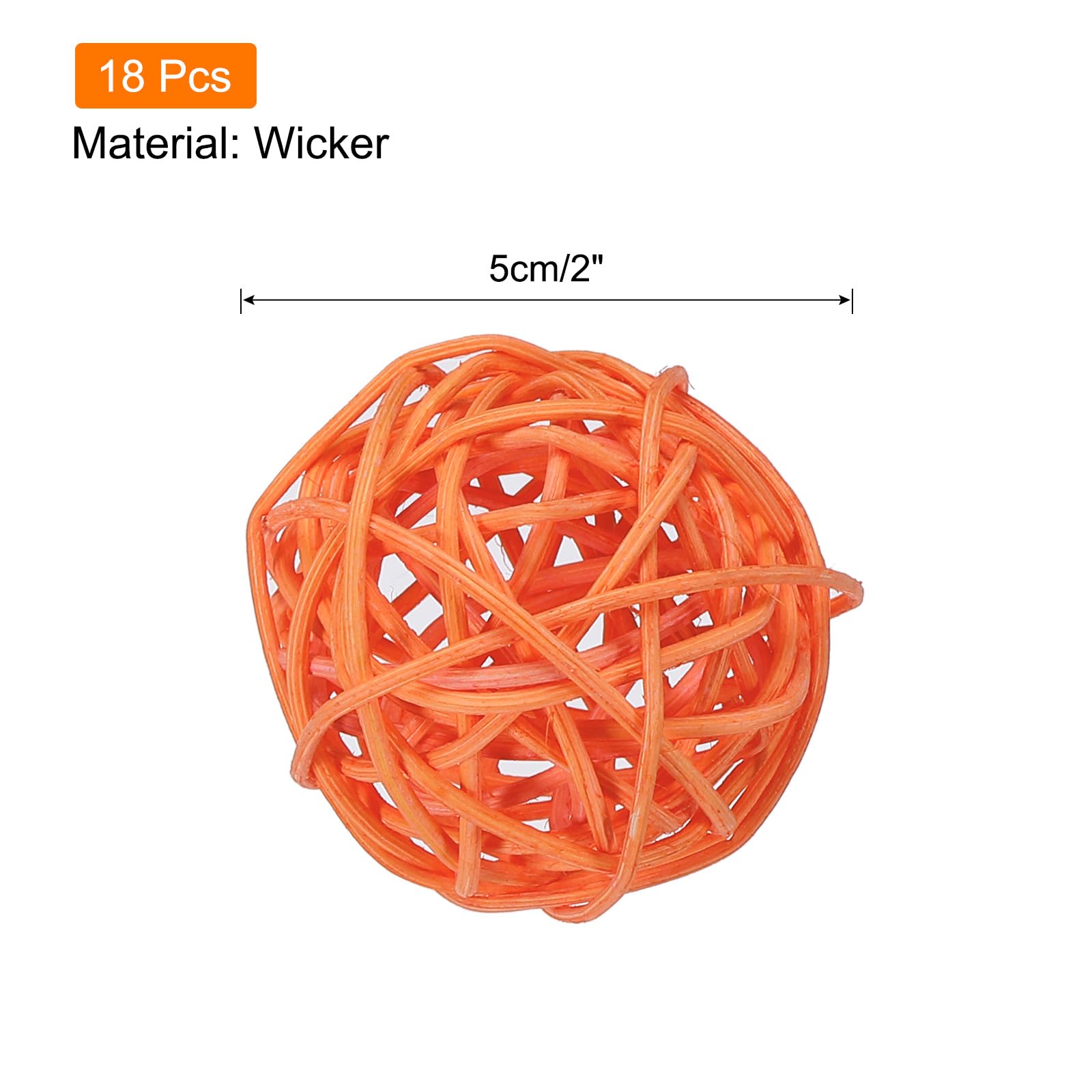 sourcing map 12 palline decorative in rattan di vimini, 5 cm, per riempire vasi, matrimoni, giardini, feste in corridoio, colore rosa