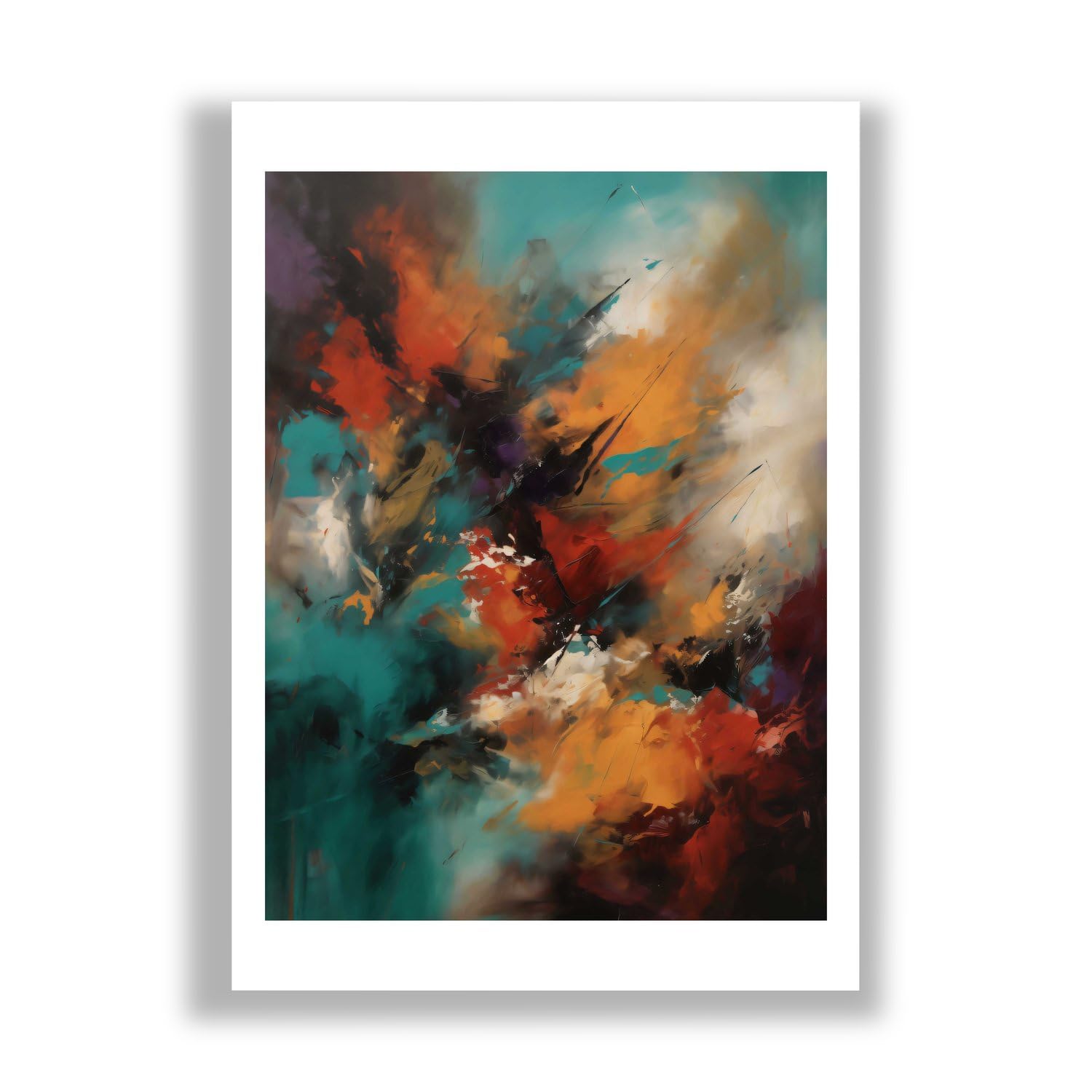 Composition abstraite Blue Tension bleu vif et noir, impression d'art mate moyen format - 7