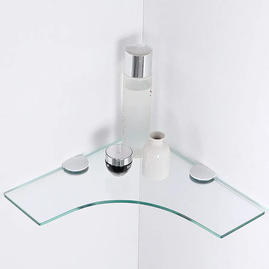 Metsi Glass Corner Shelf Glass Shelves for Bathroom Shower Corner Shelf