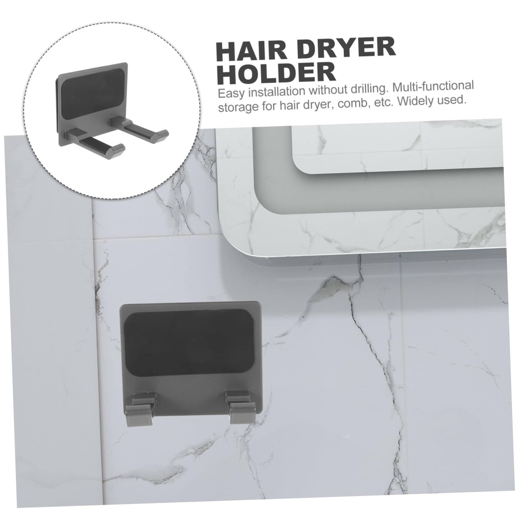 TOPBATHY 5 Piezas Estante para secador de Pelo Organizador de secador de Pelo Cabello encimera Hair Dryer Holder Soporte para secador de Pelo Soporte secador de Pelo para baño el plastico