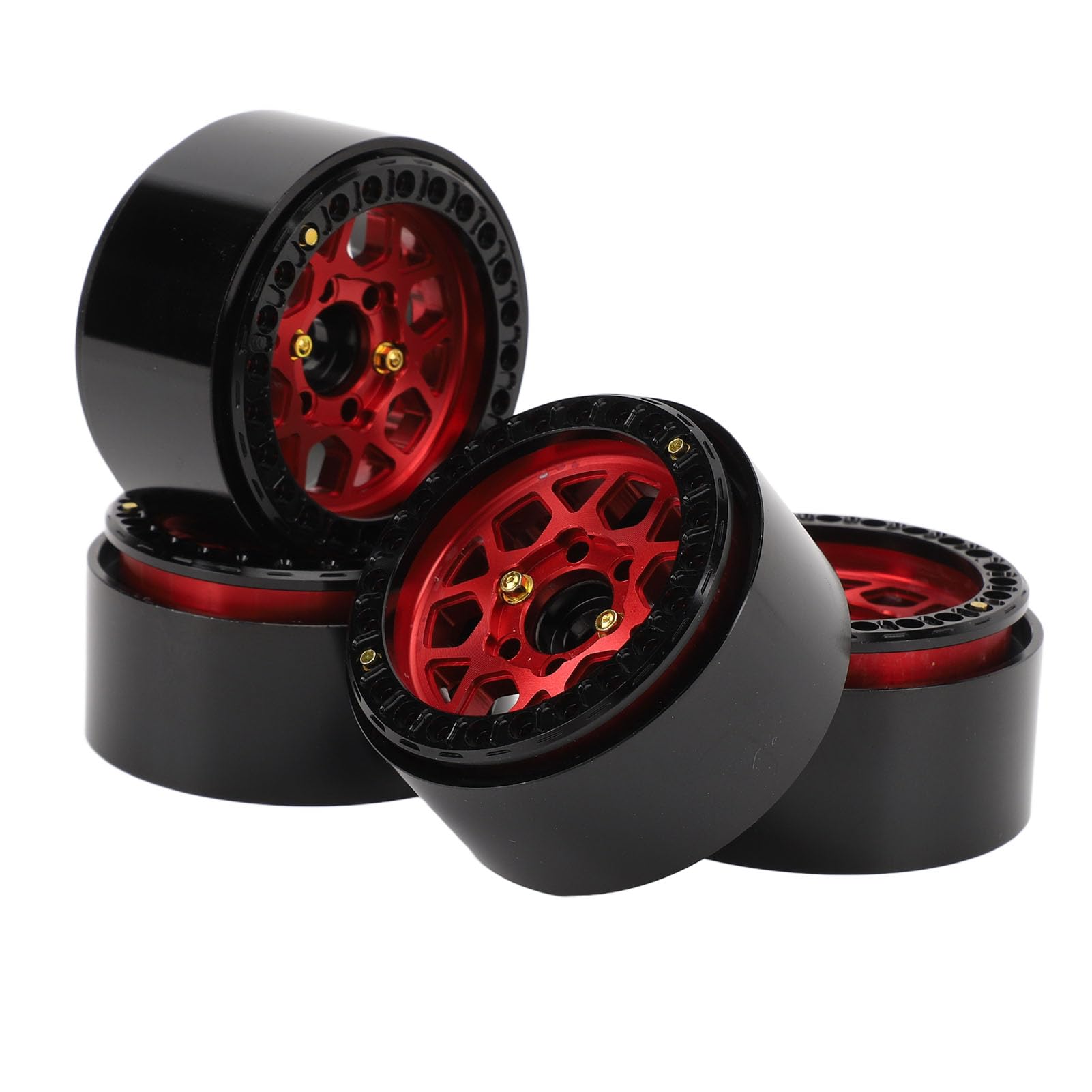 4 pièces de jantes de roues pour voiture de drift 1:10, jantes en alliage d’aluminium pour véhicules RC avec bague de pression IFR Skarn pour pneus de 1,9 pouce, design à 5 rayons